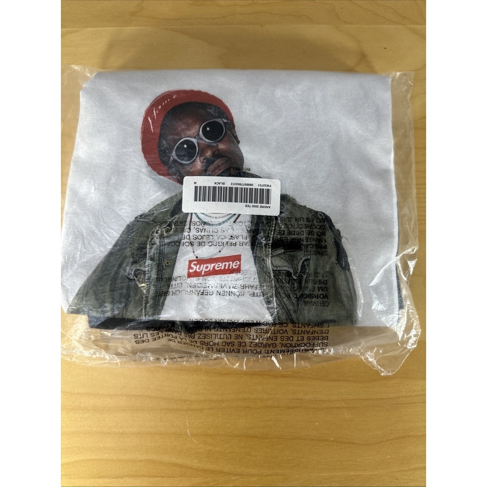 Supreme Andre 3000 Tee in Black Sz Medium FW22 Deadstock New